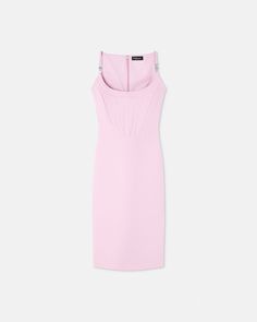 Corset Midi Dress Pink | Versace US Versace Corset Dress, Versace Corset, Dresses Versace, Pink Versace, Corset Boning, Corset Midi Dress, Dress Gallery, Versace Dress, Midi Dress Style