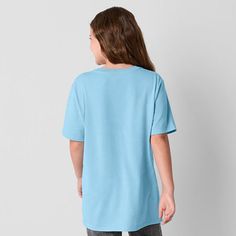 A graphic t-shirt adds a cool, laid-back touch to her wardrobe, so add this one from Thereabouts for little and big girls to her collection. It's made from a soft jersey cotton-blend and features an on-trend oversized-fit, a round neckline, and short sleeves. Closure Type: Pullover HeadFit: Oversized FitNeckline: Round NeckSleeve Length: Short SleeveFiber Content: 60% Cotton, 40% Repreve Recycled PolyesterFabric Description: JerseyCare: Tumble Dry, Machine WashCountry of Origin: Imported Blue Relaxed Fit Tops For School, Basic Blue School Tops, Basic Blue Tops For School, Trendy Oversized Tops For School, Casual Oversized Tops For School, Casual Oversized Top, Relaxed Fit Graphic T-shirt For School, Trendy Blue School T-shirt, Trendy Blue T-shirt For School