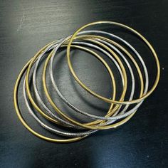 Semi solid form, hollow made with 100% 14K Yellow gold. 11.5g in total Bangle Bracelet Set, Wedding Jewelry Bracelets, Wedding Bracelet, Bangle Bracelet, Bracelet Set, Wedding Jewelry, Bangle Bracelets, Beauty Book, Bangles