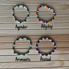 You can buy a Pride bracelet by stating the name of the one you want in the Personalization box. However, it doesn't have to be a Pride bracelet. If you want your own style, enter the colors you want to have on your bracelet or anklet in the Personalization box as well. It also doesn't have to be beaded! Choose any other bracelet style from the listings and customize it as your own. Available bead colors are shown in the last image. (Picture took in natural lighting but colors may look different in-person.) Some bead colors may not look exactly like the color on the pride flags but I tried my best. Therefore, Silver may be substituted for gray and gold for brown. Pride Beaded Bracelets, The Pride Flags, Pride Bracelets, Pride 2024, Word Bracelets, Bracelet Inspo, Pride Bracelet, Word Bracelet, Bracelet Style