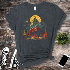 Nature Lover Shirt, Camping Gift, Vacation Shirt, Adventure Awaits Shirt, Adventure Shirt How to Order👕🎨 Select your size from dropdown menu Select your color from dropdown menu Choose the quantity you want per order (remember if you like to purchase different sizes then you need to add all the sizes separately one by one) Add to cart and proceed to checkout                                                                                                                            This classic u Cotton T-shirt With Funny Print For Outdoor Activities, Funny Print T-shirt For Outdoor Activities, Screen Print Graphic Tee For Camping, Outdoor Funny Print Crew Neck Tops, Outdoor Cotton T-shirt With Funny Print, Outdoor Crew Neck Tops With Funny Print, Funny Print Crew Neck Top For Outdoor, Tri-blend Screen Print Tops For Outdoor Activities, Casual T-shirt With Funny Print For Outdoor Activities