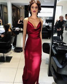 Silk D Dupey – Gemeli Power Baddie Dresses, Burgundy Evening Dress, Prom 2020, Dress Display, Backless Evening Dress, Formal Outfits, Gowns Of Elegance, Cowl Neckline, Silk Slip