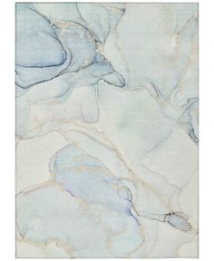 an abstract painting with blue and white paint on the surface, it looks like marble