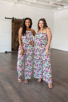 Achieve party perfect vibes every time you slip into our Life of the Party Floral Jumpsuit. With a bold floral pattern, boxy pant, and layered strapless bodice, this jumpsuit is designed to fit effortlessly and let your style shine! The elastic neckline and waistband make it easy to slip on and off, while the airy and lightweight fabric will help you feel comfortable all day and night. Ready to be the life of the party? Lightweight Woven Fabric No Stretch Elastic Back Waistband Cased Elastic Nec Stretch Hips, Life Of The Party, Judy Blue Jeans, Floral Jumpsuit, Jean Leggings, Hat Hairstyles, Lightweight Fabric, Our Life, Casual Tops