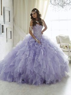 Quinceanera Collection - 26805 Strapless Beaded Ballgown With Train – Couture Candy Lavender Quinceanera Dresses, Quinceanera Collection, Purple Quinceanera Dresses, Sweet 15 Dresses, Quinceñera Dresses, 15 Dresses Quinceanera, Pretty Quinceanera Dresses, Quince Dress, Ball Gown Skirt