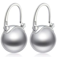 PRICES MAY VARY. 【ELEGANT】This pair of Gray pearl drop earrings is perfectly designed to create a classic vibe, holding a size of 14mm/0.55 inches. Different from a pin, the pearl earrings clasp has an unique shape that is designed to be ergonomic. When you wear it, the hoop naturally grasps your ears. 【MATERIAL】As one of the hottest earring styles at Hugetomato, this 925 Sterling Silver dangle hoop earrings deserve to be.The pearl is made of big, glossy shell and has a mirror luster. Free of an Silver Round Pearl Earrings With Lever Back, Silver Pearl Earrings With Lever Back, Silver Pearl Earrings With Lever Back For Anniversary, Big Pearl Earrings, Single Pearl Earrings, Hot Earrings, Silver Pearl Drop Earrings, Earring Styles, Pearl Drop Earrings Gold