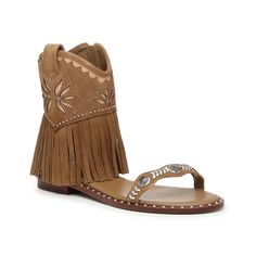 ASH-Paquito Sandal Bring out your rip-roaring side with the ASH Paquito sandal. This Western-inspired pair sports a cowboy boot-inspired look complete with wily fringe and studded details to catch the eye. Summer Rodeo Leather Boots, Summer Leather Boots For Rodeo, Leather Boots For Summer Rodeo, Western Leather Boots For Summer, Casual Summer Ranch Boots, Leather Boots For Summer Ranch Activities, Leather Boots For Ranch In Summer, Leather Boots For Western-themed Summer Events, Western Summer Boots With Fringe