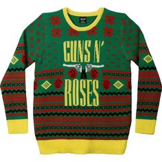 Pistols & Roses Between Stacked Logo Ugly Christmas Sweater (100% Woven Acrylic) Roses Store, Christmas Snowflakes Pattern, Christmas Sweaters For Women, Funny Christmas Sweaters, Ugly Sweater, Christmas Sweatshirts, Ugly Christmas, Christmas Sweater, Mens Tank Tops