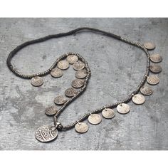 Antique Bukhara Silver Coin Necklace Approx. 26" long Coin measurements : Small 16mm, Large 26mm Silver Coin Jewelry, Antic Jewellery, Coin Crafts, Ancient Coin Jewelry, Silver Coin Necklace, Green Stone Necklace, Coin Set, Coin Jewelry, Silver Coin