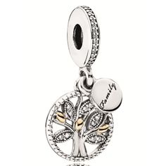 Pandora 14k Gold & Sterling Silver Sparkling Family Tree Dangle Charm 791728cz Celebrate All The Generations Of Your Family With This Pandora Family Tree Charm. Hand-Finished With 14k Gold Detailing And Shimmering Stone-Embellished Leaves, This Sterling Silver Charm Is Complemented With A Miniature Pendant Engraved With “Family.” A Charming Gift Idea That Will Be Cherished By All Your Loved Ones. Compatible With Pandora Moments Bracelet Metal: 14 K Gold/Sterling Silver Stones: Clear Cz Color: Si Pandora Moments Bracelet, Pandora Family, Pandora Purple, Pandora Flower, Pandora Gold, Amulet Charm, Daisy Charm, Bracelet Metal, Pandora Silver