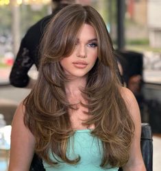 Butterfly Haircut for Long Thick Hair Layered Thick Hair, Layered Haircuts With Bangs, Layered Curly Hair, Hairstyles For Layered Hair, Haircuts Straight Hair, Long Layered Hair, Haircuts For Long Hair, Long Hair Cuts, Layered Haircuts