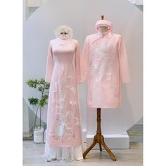 👉 7 DAY REFUND SUPPORT FOR CUSTOMERS IN VIETNAM * Still a Vietnamese girl walking down the street, how beautiful are her innovative ao dai. Selected from the best materials, the 4-piece modern ao dai will bring her the perfect experience. * With a delicate ao dai design in the flower-embroidered sleeves, a little bit of momentum with a stylized side part, this innovative ao dai can turn any girl into a beautiful lady. , young, lovely. * Ao dai in different colors such as pink and beige helps he Fitted Pink Ao Dai For Ceremony, Pink Fitted Ao Dai For Ceremony, Elegant Pink Ceremonial Sets, Elegant Pink Sets For Ceremonial Occasions, Fitted Pink Sets For Ceremony, Traditional Pink Ao Dai For Wedding, Ceremonial Long Sleeve Pink Sets, Ceremonial Pink Long Sleeve Sets, Pink Long Sleeve Ceremonial Set