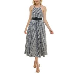 This women's halter neck belted gingham fit and flare midi dress from Taylor is sure to quickly become a favorite in your wardrobe.Click on this WOMEN'S GUIDE to find the perfect fit and more! This women's halter neck belted gingham fit and flare midi dress from Taylor is sure to quickly become a favorite in your wardrobe. Click on this WOMEN'S GUIDE to find the perfect fit and more! FEATURES Zipper closure Halter neckline Sleeveless Straight hem 2 on-seam pockets Coordinating belt Fit & flare s Gingham Midi Dress, Fit And Flare Midi Dress, Flare Midi Dress, Customer Appreciation, Women Halter, Halter Neckline, Dress Clothes For Women, Fit & Flare, Halter Neck