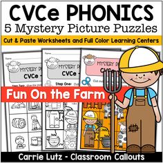 the cvce phonics 5 mystery picture puzzles and fun on the farm activities