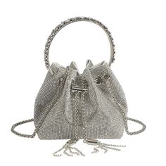 New! Silver Crystal Diamond Bucket Crossbody Bag - High Quality Luxury Diamonds Tassel Evening Clutch Bag Full Diamond Small Bucket Shoulder Bags Purses Crossbody Handbags Bundle More To Save 10% Rhinestone Handbags, Clutches For Women, Clutch Purse Evening, Luxury Diamonds, Evening Purse, Evening Clutch Bag, Printed Bags, Shoulder Purse, Olivia Mark