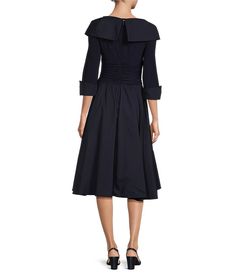 Jessica Howard Petite Size Portrait Collar 3/4 Sleeve Ruched Blouson Dress | Dillard's Wardrobe Solutions, Jessica Howard, Blouson Dress, Dillard's, Petite Size, Clothing Accessories, Bodice, Latest Trends, Wardrobe