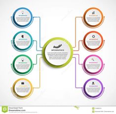 colorful info graphics with circles and arrows on the white background, eps10897