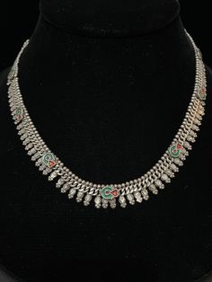 Vintage Traditional Necklace, the 1970s With Enamal Accents  Original Old,  Great Find RAJASTHAN INDIA.  Silver 925 Necklace, from India, Rajasthani jewelry,  intricate inner locking, flowing Drape, Length 17"  Open studio most days from 10:00 to 5:00, DM, make an appointment to have an adventure in shopping. Yes ~ along with basic simplicity, It's all about you You deserve to know about my fabulous Treasure chest. Tribal Jewelry, Statement Piece Handmade Jewelry, Art to Wear, with Much Much More. Looking for more Treasures, Or would like to purchase, let your fingers do the shopping xoxo On My ETSY HeartbeatHandmade https://www.etsy.com/shop/HeartbeatHandmade Rajasthani Jewelry, Traditional Necklace, Pacific Grove, Vintage Traditional, Silver 925 Necklace, Silver 925, Jewelry Necklace Pendant, 1970s, Handmade Jewelry