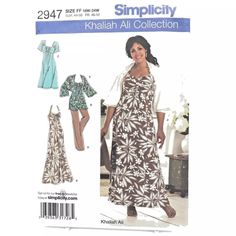 a women's dress and top sewing pattern