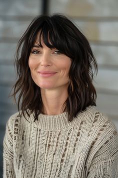 34 Chic Hairstyles for Women Over 40 with Bangs in 2024 – CreativeBooster 40 With Bangs, Classic Long Bob, Medium Length Hair With Bangs, Over 40 Hairstyles, Lob With Bangs, Older Women's Hairstyles, Feathered Bangs, Curly Bangs, Bangs Hairstyles