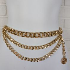 Nwot Gold Tone Three Tier Belt Gold Chain Belt, Gold Belt, Gold Belts, Three Tier, Chain Belt, Gold Chain, Gold Chains, My Jewellery, Belts