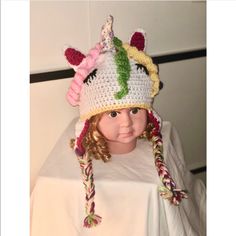 Handmade Crochet Hat Never Worn, No Tags. Crochet Hats Unicorn, Unicorn Crochet, Pony Unicorn, Crochet Hat, Handmade Crochet, My Little Pony, Crochet Hats, Kids Shop, Tags