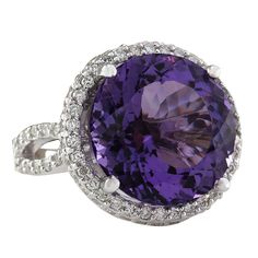 Stamped: 14K White GoldTotal Ring Weight: 9.0 GramsRing Length: N/ARing Width: N/AGemstone Weight: Total Natural Amethyst Weight is 12.31 Carat (Measures: 15.83x15.85 mm)Color: PurpleDiamond Weight: Total Natural Diamond Weight is 1.50 CaratColor: F-G, Clarity: VS2-SI1Face Measures: 19.52x19.72 mmSku: [702199W] Luxury Amethyst Ring With Brilliant Cut Diamond, Luxury Amethyst Diamond Ring With Brilliant Cut, Luxury Purple Gemstones With Halo Setting, Luxury White Gold Amethyst Ring With Diamond, Luxury Purple Amethyst Ring With Halo Setting, Luxury Purple Platinum Rings, Luxury Brilliant Cut Amethyst Ring In White Gold, Luxury Round Gemstones For Formal Occasions, Luxury Round Gemstones For Formal Events