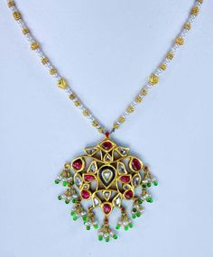 Elegant Enamel Wedding Necklaces, Luxury White Enamel Necklace, Traditional Hallmarked Enamel Necklaces, Traditional Hallmarked Enamel Necklace, Yellow Gold Meenakari Pendant Necklace, Temple Style Rose Cut Diamond Necklaces For Festivals, Luxury Gold Necklaces With Meenakari, Luxury Meenakari Bridal Necklace Gift, Luxury Kundan Necklace With Meenakari For Celebration