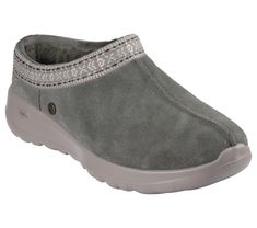 PRICES MAY VARY. Suede upper with artisanal webbing around the collar Faux fur lining Skechers Air Cooled Goga Mat insole for comfort 5-Gen outsol Great for indoors or outdoors Suede Mules, Slippers Cozy, Skechers Women, Getting Cozy, Mule, Faux Fur, Slippers, Collar