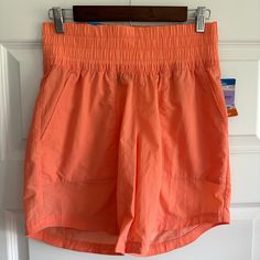 Columbia Women's Boundless Trek Shorts - 7" Inseam Size Small Coral Color Brand New With Tags! Spring Workout Shorts With Pockets, Summer Activewear With Pockets And Short Inseam, High Waist Athletic Shorts With Pockets For Spring, Spring Activewear With Pockets, Short Length, Workout Bottoms With Built-in Shorts In Orange, Orange Cotton Short-length Bottoms, Orange Swim Bottoms With Built-in Shorts, Orange Moisture-wicking Athletic Shorts For Sports, Orange Moisture-wicking Shorts Activewear