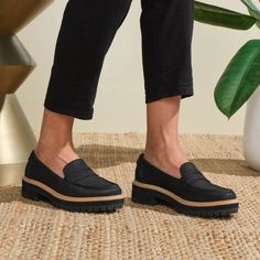 Women's Black Leather Cara Lug Loafer | TOMS Toms Shoes Outfits Women, Comfortable Fall Shoes, Loafers With Jeans, Toms Shoes Outfits, Loafers Trend, Toms Shoes Women, Comfortable Work Shoes, Loafers Outfit, Black Toms