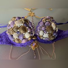 Worn Only Once For Halloween Shell Bra, Mermaid Bra, Color Purple, Mermaid, Women Accessories, Bra, Halloween, Purple, Women Shopping