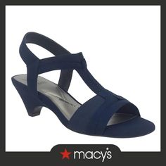 in stock Foam Sandals, Memory Foam Sandals, Low Heel Shoes, Blue Gender, Stretch Dress, Dress Sandals, Shoe Size Chart, Low Heels, Midnight Blue