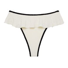 This bottom offers moderate back coverage with a medium rise and a high-leg French cut to elongate the legs. The ruched back enhances the booty, creating an hourglass shape.  The design includes a ruffle skirt, adding a playful and feminine touch.  Made from ribbed terry cloth in a delicate nylon/spandex blend with Lycra lining, the fabric is imported from Spain, providing a luxurious and refined quality. Avoid leaving it rolled up or twisted when drying. Instead, lay it flat in the shade to dry Montce Swim, Swim Brands, Suntan Lotion, Mini Accessories, Skirt Fabric, French Cut, Tamarindo, Cloth Fabric, Pearl Jewellery Earrings