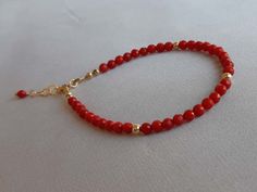 Red coral bracelet red gemstone jewelry gift for her coral | Etsy Elegant Red Coral Beaded Bracelets For Gift, Hand-strung Red Coral Jewelry As A Gift, Hand-strung Red Coral Jewelry For Gifts, Elegant Red Coral Beaded Bracelet Gift, Gift Jewelry With Hand-strung Red Coral, Hand-strung Red Coral Jewelry Gift, Gold Red Coral Bracelets For Gifts, Gold Red Coral Bracelets As Gift, Gold Red Coral Bracelet As A Gift