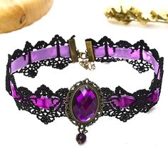 Lace Choker Necklace Sexy Jewel Goth Rave Punk Scene Costume Role Play Black Purple Brand New In Original Package No Tags Attached Great Gift Black Lace Purple Ribbon & Jewel **Check Out Y Other Items...Bundle & Save $$ On Shipping**Ndle (T78137) Tags Home, Country ,Collectable, Vintage, Figurine ,Office, Boho, Hippie, Stylish, Gift, Fashion, Surfer, Vacation, Beach, Unisex, Vegan, Minimalist, Western, Southwest, Native American, Mid Century, Retro, Chic,, Victoria's Secret, Sexy, Love, Mcm, 50' Scene Costume, Scene Necklace, Minimalist Western, Vegan Minimalist, Office Boho, Goth Rave, Purple Goth, Lace Choker Necklace, Women Choker Necklace