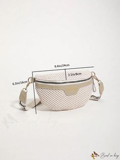 BirdinBag - Colorblock Small Straw Bag with Adjustable Strap - Ideal for Summer Getaways and Beach Travel Casual White Shoulder Bag For Travel, Casual White Crochet Crossbody Bag, White Rectangular Belt Bag For Everyday Use, White Rectangular Belt Bag For Mobile Phone, White Crochet Mobile Phone Bag For Beach, Rectangular Beige Belt Bag For Travel, White Belt Bag For Travel With Mobile Phone Pouch, White Belt Bag For Travel With Mobile Phone Holder, White Belt Bag For Mobile Phone For Travel