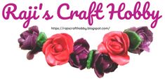 the words rai's craft hobby written in pink and purple flowers on a white background