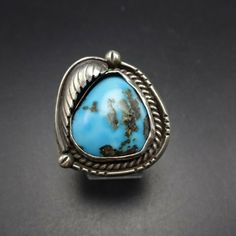 "VINTAGE NAVAJO RING DESCRIPTION: With a breathtaking specimen of blue Morenci turquoise, this ring will be a treasured addition to your collection of fine vintage Native American jewelry. MEASUREMENTS: Ring face measures 1 1/8\" x 1 1/8\" Cabochon measures 18mm x 17mm RING SIZE: 6 1/4 WEIGHT: 13.8 grams SIGNED: no STERLING: unmarked, verified sterling silver" Jewelry Measurements, Navajo Ring, Morenci Turquoise, Turquoise Men, Vintage Native American Jewelry, Sterling Silver Rings Turquoise, Native American Rings, Turquoise Ring Silver, Turquoise Bracelet Cuff