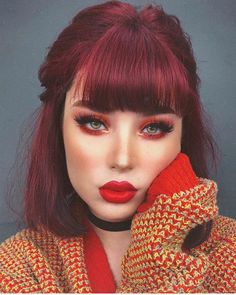 Cherry Coke Red Hair Color, Red Violet Hair, Cherry Red Hair, Violet Hair, Foto Poses, Grunge Makeup, Red Hair Color