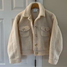 Lush Button Down Sherpa Jacket. Purchased At South Moon Under. Never Worn But No Tag Attached. Size M Sherpa Jacket Women, Teddy Jacket, Sherpa Jacket, Jacket Women, White Cream, Cream White, Lush, Button Downs, Jackets & Coats