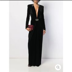 Black Velvet Stretch Gown With Embellished Buckle Velvet Dress Long, Maxi Sundress, Evening Gown Dresses, Maxi Gown Dress, Alexandre Vauthier, Pink Gowns, Bodycon Maxi Dresses, Disney Dresses, Satin Maxi Dress