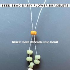 seed bead daisy flower bracelets with instructions on how to use them for necklace making