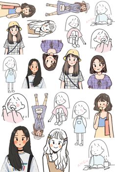 some drawings of people with different expressions