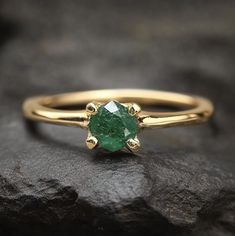 *Ethically Sourced raw Emerald, crafted with care and conscience for the conscious wearer. Each piece is handcrafted with 14k/18k gold / platinum / silver in your choice. Specification: Item Type: Raw Gemstone Ring Materials: Raw Stone, Silver, Gold Main Stone: Raw Emerald Gem Color: Green *This is a listing for one handcrafted Emerald ring. We will carefully select a stone and make the piece for you. Please note that no two pieces are the same. Every raw stone is unique in size, shape and color so when placing your order please leave room for slight differences. *If you’d like to know exactly what your stone will look like just message me and I will be more than happy to send you pictures and allow you to chose the stone for you.* *Gem: Raw Emerald *Gem Size: 5mm-6.5mm. *Gems' Color: The Engagement Rings Boho, Raw Emerald Ring, Emerald Engagement Rings, Raw Stone Engagement Rings, Small Engagement Rings, Rings Boho, Raw Emerald, Multiple Rings, Raw Gemstone Ring