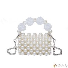 Bird in Bag - Women's bags new fashion pearl weave mini small square bag beaded handbag shoulder bag Mini Bucket Bags, Beaded Handbag, Bird In Bag, Square Bag, Ladies Party, White Bag, Women's Bags, Evening Bags, Stand Up