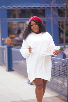 This H&M white sweatshirt dress is only $17.99 and great for Spring #LTKBeMine #LTKSeasonal Valentines Day Food, Sweatshirt Dress, White Sweatshirt, H&m, Shirt Dress, Gifts For Her, Valentines, Sweatshirts, White