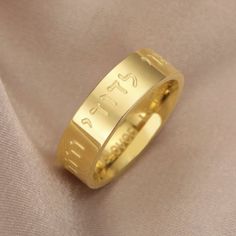 New And Unworn. This Stunning Gold Stainless Steel Hebrew Ring Has 1mm Thickness And The Band Is 6mm Wide. It's One Of My Favorites! It Reads On The Inside, "I Am My Beloved's And My Beloved Is Mine," From Song Of Solomon. It Says The Same In Hebrew On The Outside. I Own And Wear All Of The Jewelry That I Have Listed. I Test Them Each To Ensure They Meet My Quality Standard. This Ring Does Not Tarnish Or Discolor Your Skin. I Ship Promptly, And I Will Include A Free Gift With Every Jewelry Purch Solomons Ring, Song Of Solomon, Christian Jewelry, Jewelry Gold, My Favorites, Womens Jewelry Rings, Free Gift, Your Skin, Free Gifts