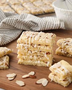 Almond Bars Recipe Bar Cookies 9x13, Biscotti Biscuits, Pancake Muffins, Almond Bars, Baking 101, Biscuit Bread, Baking Videos, Pastry Pie