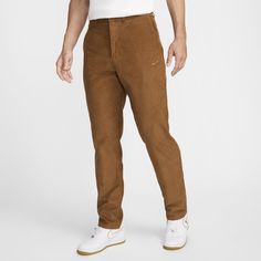 Clean and classic, these chinos are made from corduroy for a soft, slightly textured feel. They feel relaxed through the seat and thighs with a straight-leg cut that provides casual style and laid-back comfort. Casual Corduroy Pants With Welt Pockets, Casual Corduroy Bottoms With Welt Pockets, Casual Brown Suede Bottoms, Tan Chinos, Tan Pants, Chino Trousers, Chino Pants, Casual Look, Chinos Pants